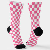 Pink-weißes Muster eines karierten Karos Socken (Gewinkelt)