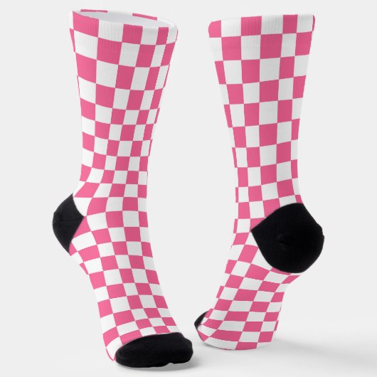 Pink-weißes Muster eines karierten Karos Socken (Gewinkelt)
