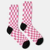 Pink-weißes Muster eines karierten Karos Socken (Rechts)
