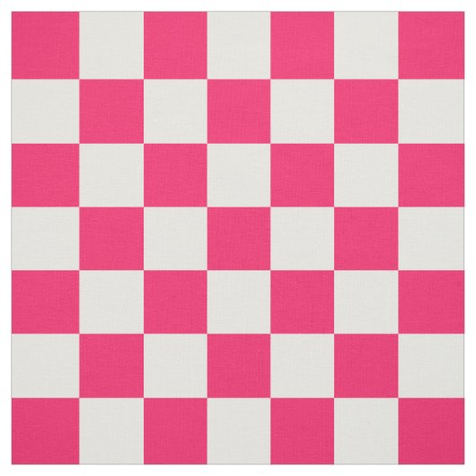 Pink Weißes Schachbrett Muster Textil Stoff (Muster)