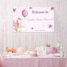 Pink Welcome Girl Baby Duschkopf Dragon Party