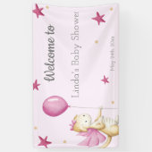 Pink Welcome Girl Baby Duschkopf Dragon Party Banner (Vertikal)