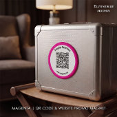 Pink Werbefachname QR-Code Magnet