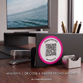 Pink Werbefachname QR-Code Magnet