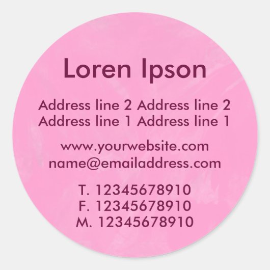 Pink-Werbung / Profil Runder Aufkleber (Vorderseite)