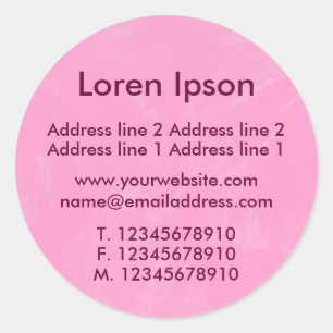 Pink-Werbung / Profil Runder Aufkleber