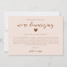 Pink We're Downsizing Hochzeitsupdate