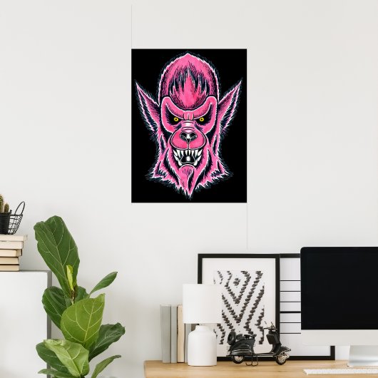 Pink Werewolf Mask Poster (Heimbüro)