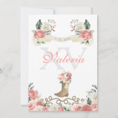 Pink Western Charra Frau Cowgirl Quinceañera Einladung (Rückseite)