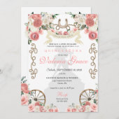 Pink Western Charra Frau Cowgirl Quinceañera Einladung (Vorne/Hinten)