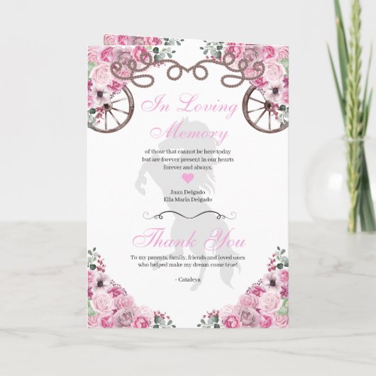 Pink Western Charro Quinceñera Programm (Rückseite)