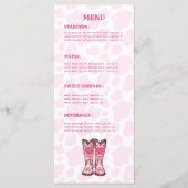 Pink Western Cow Print Rodeo Style Flat Menu Menükarte (Vorderseite)