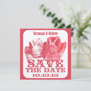 Pink Western Cowboy Cowgirl Hochzeit Retten Sie da Save The Date