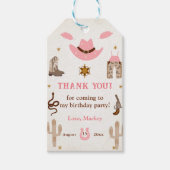 Pink Western Cowboy Geburtstagsparty Geschenkanhänger (Vorderseite)