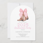 Pink Western Cowgirl 2025 Graduation Party Einladung (Vorderseite)