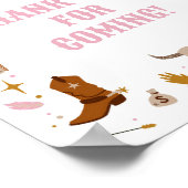 Pink Western Cowgirl Baby Danke, dass du gekommen Poster (Ecke)