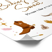 Pink Western Cowgirl Babydusche Babys sind süß Poster (Ecke)