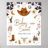 Pink Western Cowgirl Babydusche Babys sind süß Poster (Vorne)