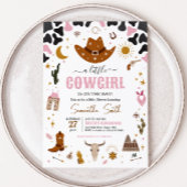 Pink Western Cowgirl Babydusche Einladung