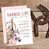 Pink Western Cowgirl Babydusche Sattelkarte Einladung