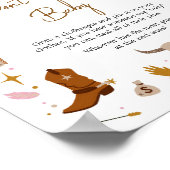 Pink Western Cowgirl Babydusche Say Baby nicht Poster (Ecke)