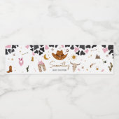 Pink Western Cowgirl Babydusche Wasserflaschenetikett (Einzelnes Label)