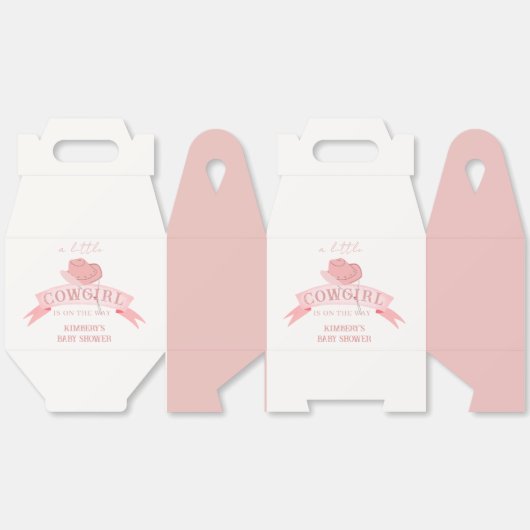 Pink Western Cowgirl Hat Baby Dusche Geschenkschachtel (Ungeklappt)