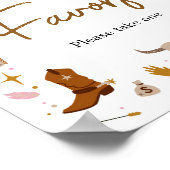 Pink Western Cowgirl Kinderdusche Favoriten Poster (Ecke)