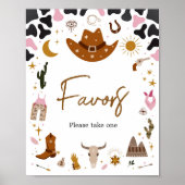 Pink Western Cowgirl Kinderdusche Favoriten Poster (Vorne)