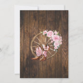 Pink Western Cowgirl Stiefel Satteln Brautparty ho Einladung (Rückseite)