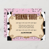 Pink Western Danke, Cards Postkarte (Vorne/Hinten)