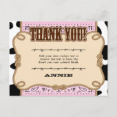 Pink Western Danke, Cards Postkarte (Vorderseite)