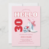 Pink Western Disco Cowgirl 30th Birthday Party Einladung (Vorderseite)