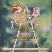 Pink Western First Rodeo Birthday Welcome Acrylschild (Neutral)