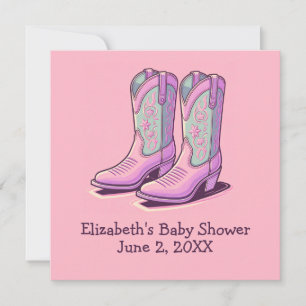 Pink Western Girl Baby Shower Cowgirl Stiefel Einladung