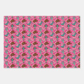 Pink Western Girl Wrapping Paper  Geschenkpapier Set (Vorderseite 3)
