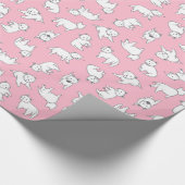 Pink Westie Wrapping Paper Geschenkpapier (Ecke)