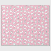 Pink Westie Wrapping Paper Geschenkpapier (Flach)