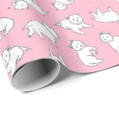 Pink Westie Wrapping Paper Geschenkpapier (Rolleneckpunkt)