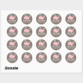 Pink Whale Address Labels Runder Aufkleber (Blatt)