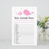 Pink Whale Baby Animes Name Game (Stehend Vorderseite)