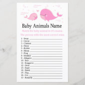 Pink Whale Baby Animes Name Game (Vorderseite)