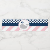 Pink Whale Baby Dusche Wasserflaschen Etiketten (Einzelnes Label)
