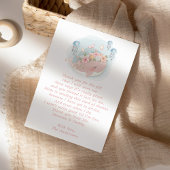 Pink Whale Jellyfish Babydusche Danke Karte