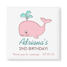 Pink Whale Magnet-Gastgeschenke