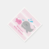 Pink Whale Nautical Baby Dusche Napkin Serviette (Ecke)