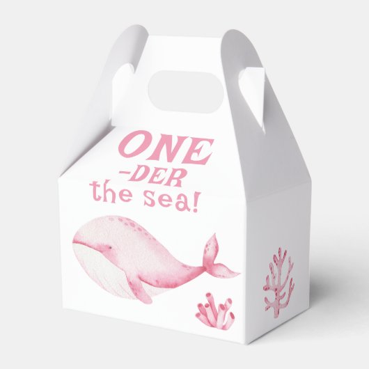 Pink Whale Oneder The Sea 1st Birthday Geschenkschachtel (Vorderseite)