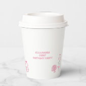 Pink Whale Oneder The Sea 1st Birthday  Pappbecher (Rückseite)