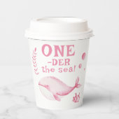 Pink Whale Oneder The Sea 1st Birthday  Pappbecher (Vorderseite)