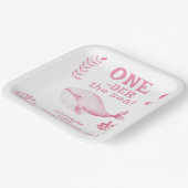 Pink Whale Oneder The Sea 1st Birthday Pappteller (Gewinkelt)